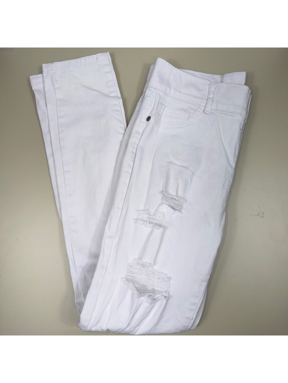 SOHO Jeans High Waist Legging White Distressed Skinny Jeans Women’s Size 6